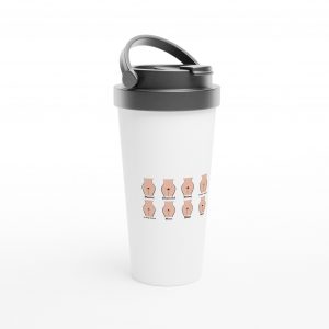 White 15oz Stainless Steel Travel Mug