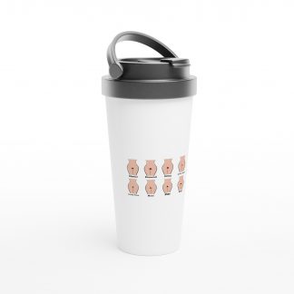 White 15oz Stainless Steel Travel Mug