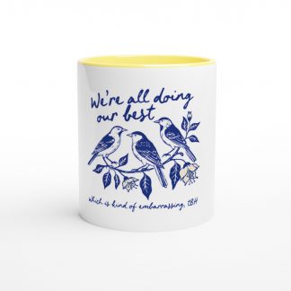 Doing our best 11oz Ceramic Mug with Color Inside Ceramic Yellow